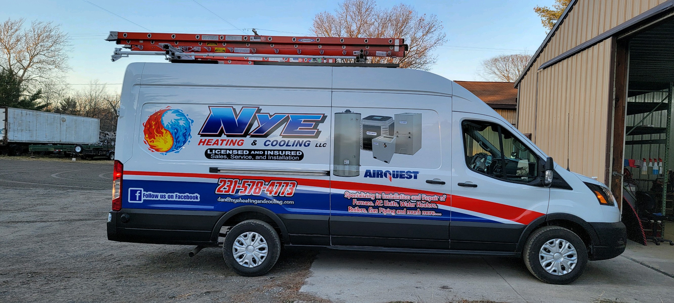 Full commercial van wrap for NYE Heating and Cooling